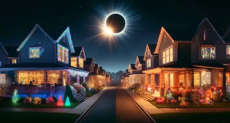 Christmas lights on a house